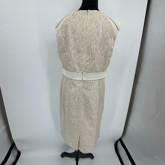 Basler Womens Beige Jacket Dress Set Large Cotton Blend Gold Tweed Animal Print - Picture 4 of 9